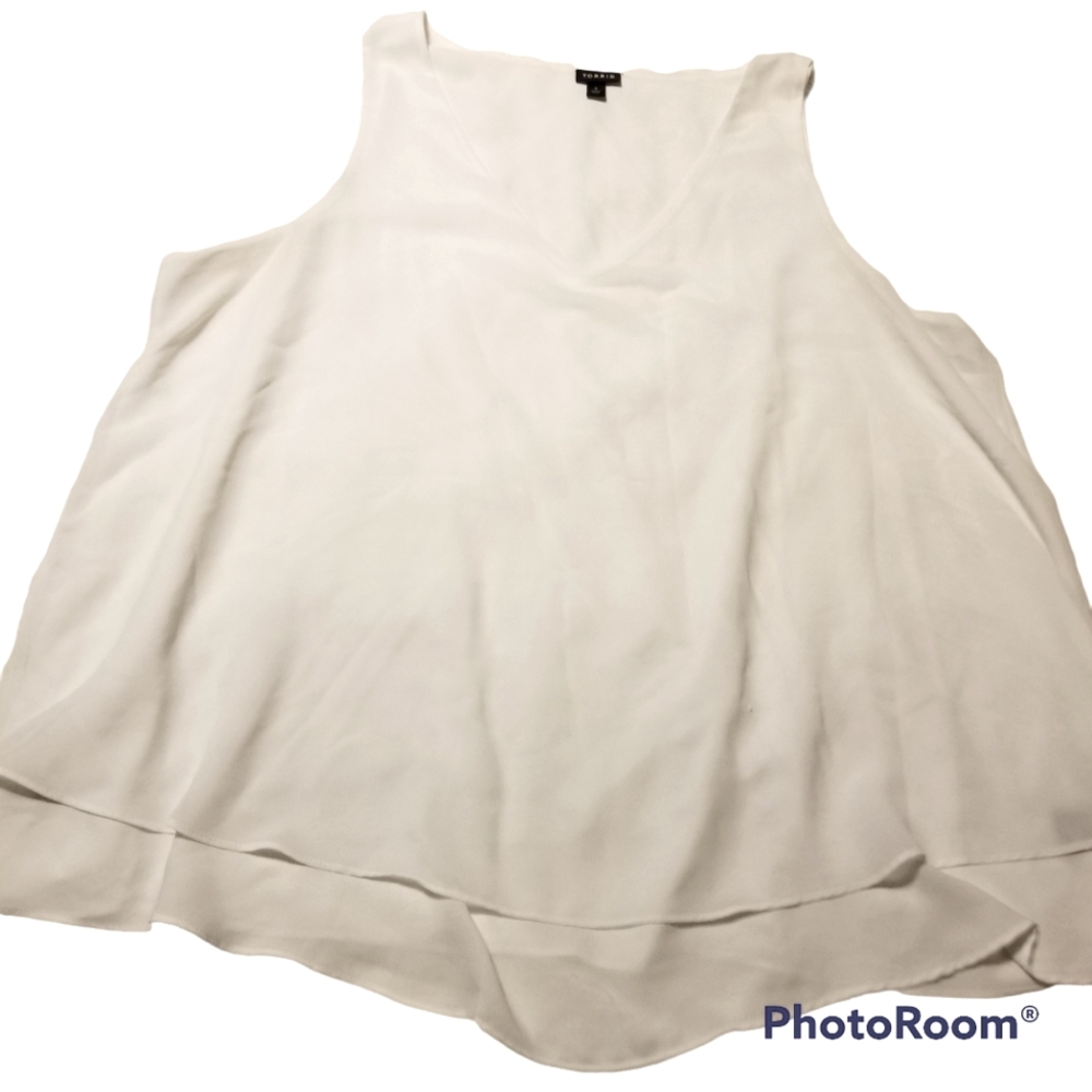 torrid White Layered Tank Blouse